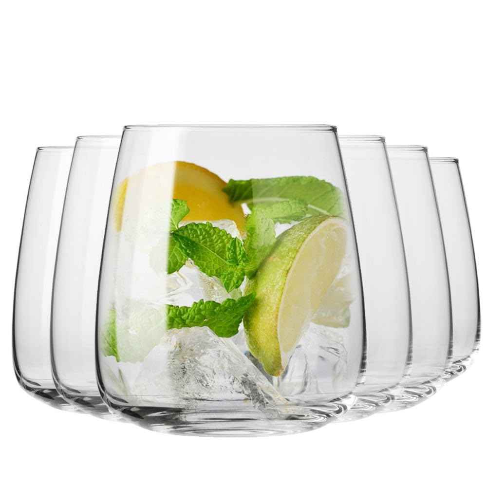 Krosno Red Wine Glasses Set of 4 600 ml Modern Collection Drinking Glasses Wedding Gift Perfect for Home, Restaurant and Kitchen, Dishwasher Safe