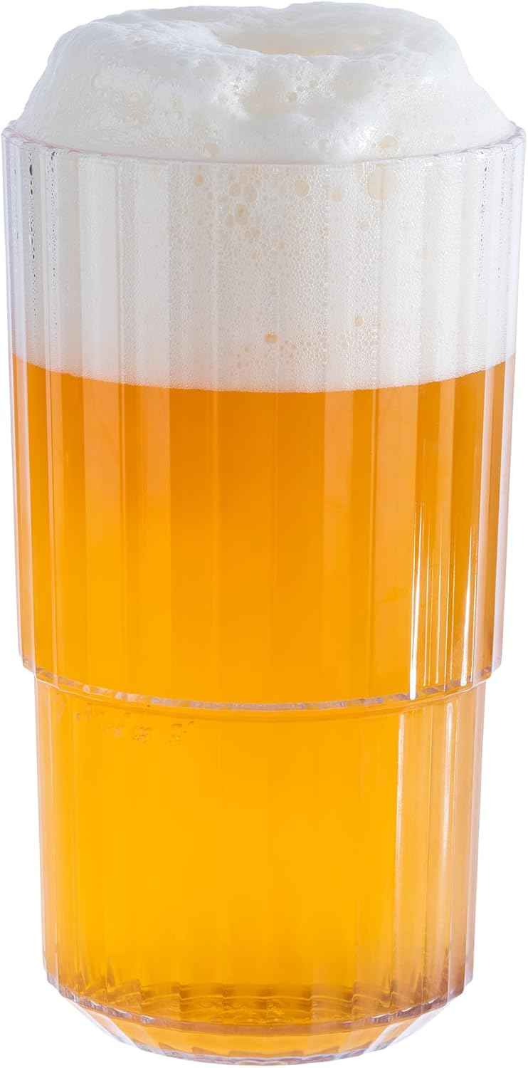 Buddy's Bar Drinking Glasses, Set of 6, High-Quality 0.5 Litre Tritan Plastic Drinking Glasses, BPA-Free, Stackable, Shatterproof, Reusable and Dishwasher Safe, 500 ml
