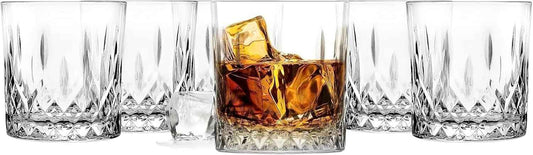 Glasmark KROSNO 1992 Whiskey Glasses Set Gin Bourbon Rum Cocktail Alcoholic Drink Glasses Whiskey Lover Accessories Transparent 6 x 280 ml