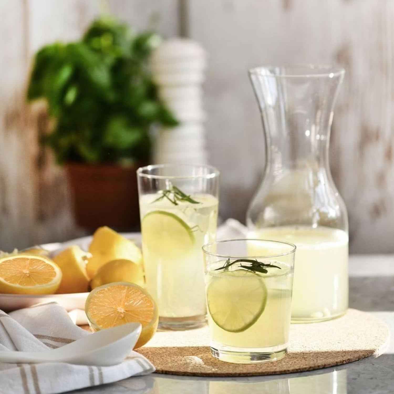 KROSNO Water Juice Drinking Glasses | Set of 6 | 380ml | Pure Collection | Crystal Glass | Perfect for Home, Restaurants and Parties | Dishwasher Safe