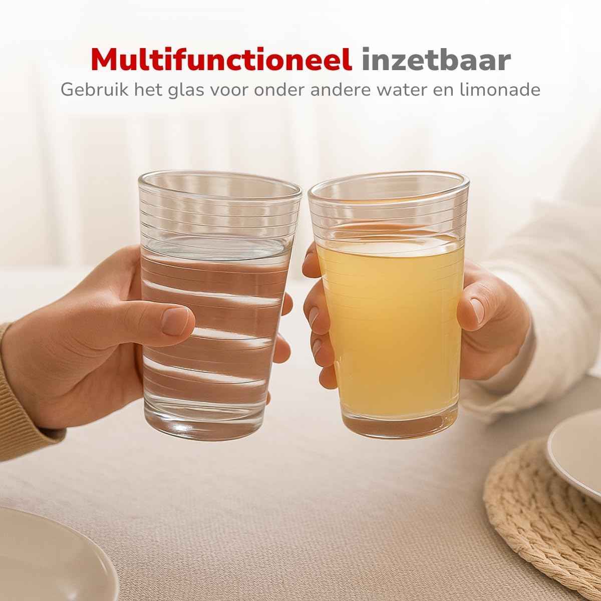 alpina Water glasses - drinking glasses set - 6-piece - dishwasher safe - 220 ml