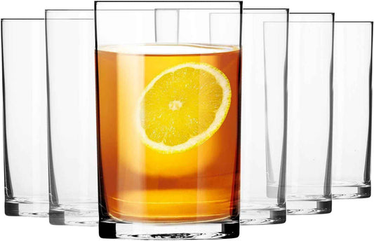 KROSNO Water Juice Tea Drinking Glasses | Set of 6 | 250 ML | Basic Collection | Perfect for Home, Restaurants and Parties | Dishwasher Safe