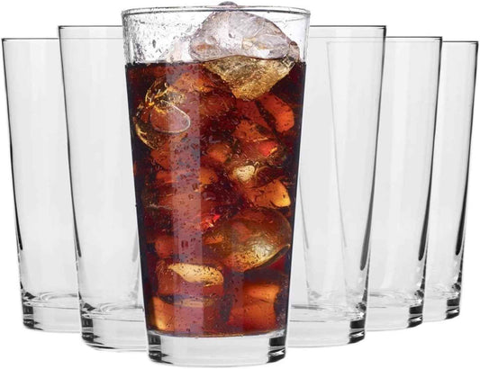 KROSNO Water Juice Drinking Glasses | Set of 6 | 380ml | Pure Collection | Crystal Glass | Perfect for Home, Restaurants and Parties | Dishwasher Safe