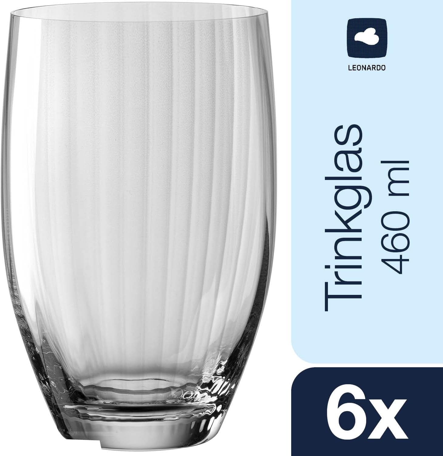 Drinking glass POESIA 460 ml grey, 6, 022383
