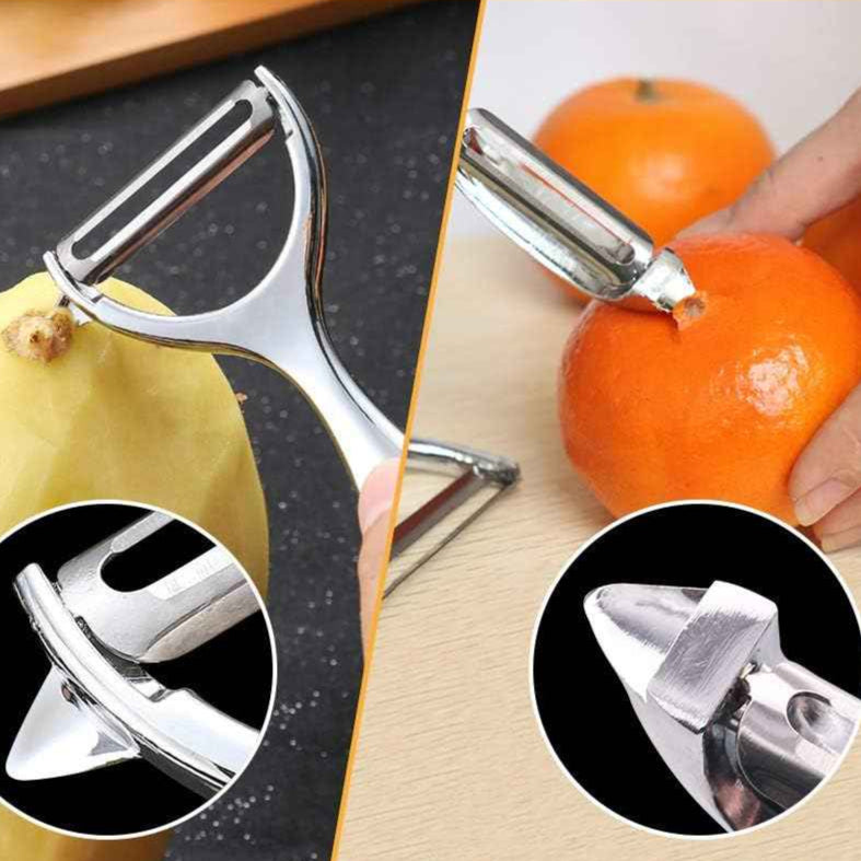 2 Piece Manual Stainless Steel Double-Edged Peeler - The Silver Spoon