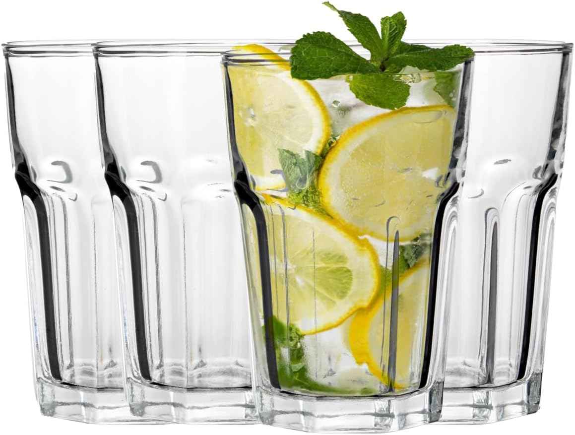 Premier Household Luxor Glass Tumblers, Clear, 8 x 8 x 12 cm