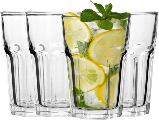 Premier Household Luxor Glass Tumblers, Clear, 8 x 8 x 12 cm