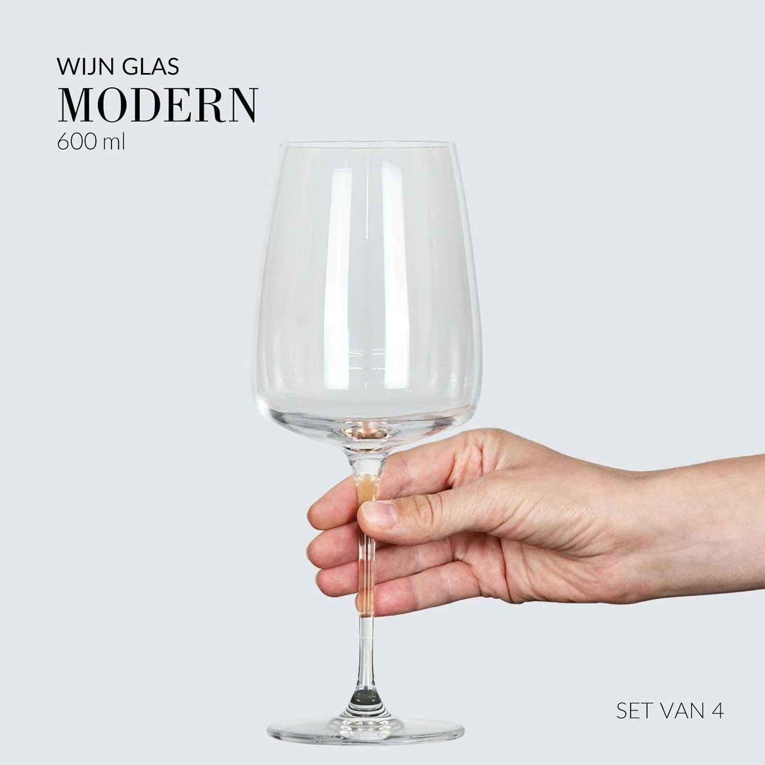 Krosno Red Wine Glasses Set of 4 600 ml Modern Collection Drinking Glasses Wedding Gift Perfect for Home, Restaurant and Kitchen, Dishwasher Safe