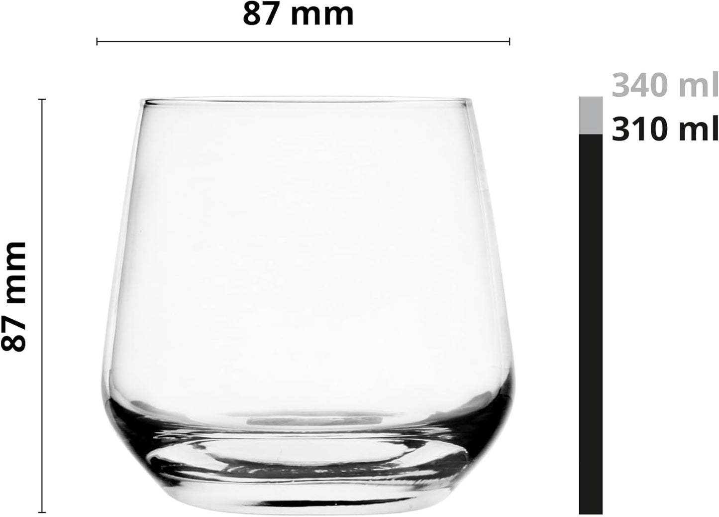 Glasmark KROSNO 1992 Drinking Glasses Set of 4 Glasses 310 ml Water Glasses Cocktail Glasses Juice Water Glass Dishwasher Safe