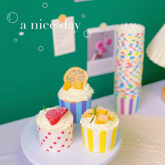 100pcs Mixed Colorful Paper Cake Liners for Cupcakes and Muffins - The Silver Spoon