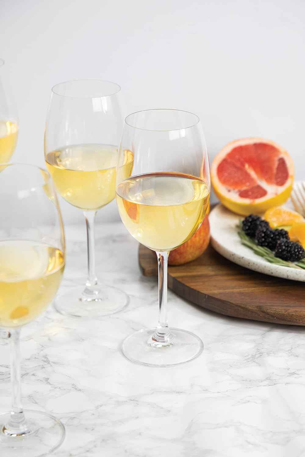 Mikasa Julie Luxury Lead-free Crystal White Wine Glasses, 470 ml, Clear, Set of 4