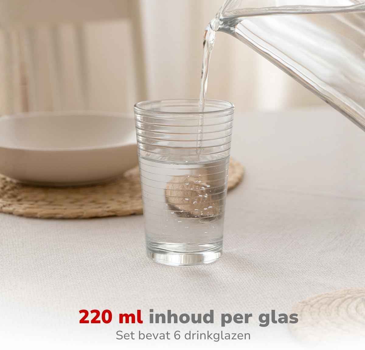alpina Water glasses - drinking glasses set - 6-piece - dishwasher safe - 220 ml