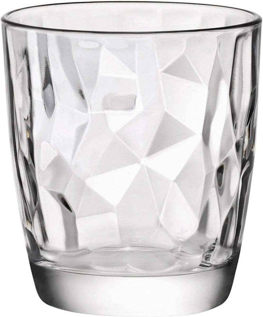 Bormioli Rocco 350200 Diamond Trasparente Water Glass, 305 ml, Glass, Transparent, Pack of 6