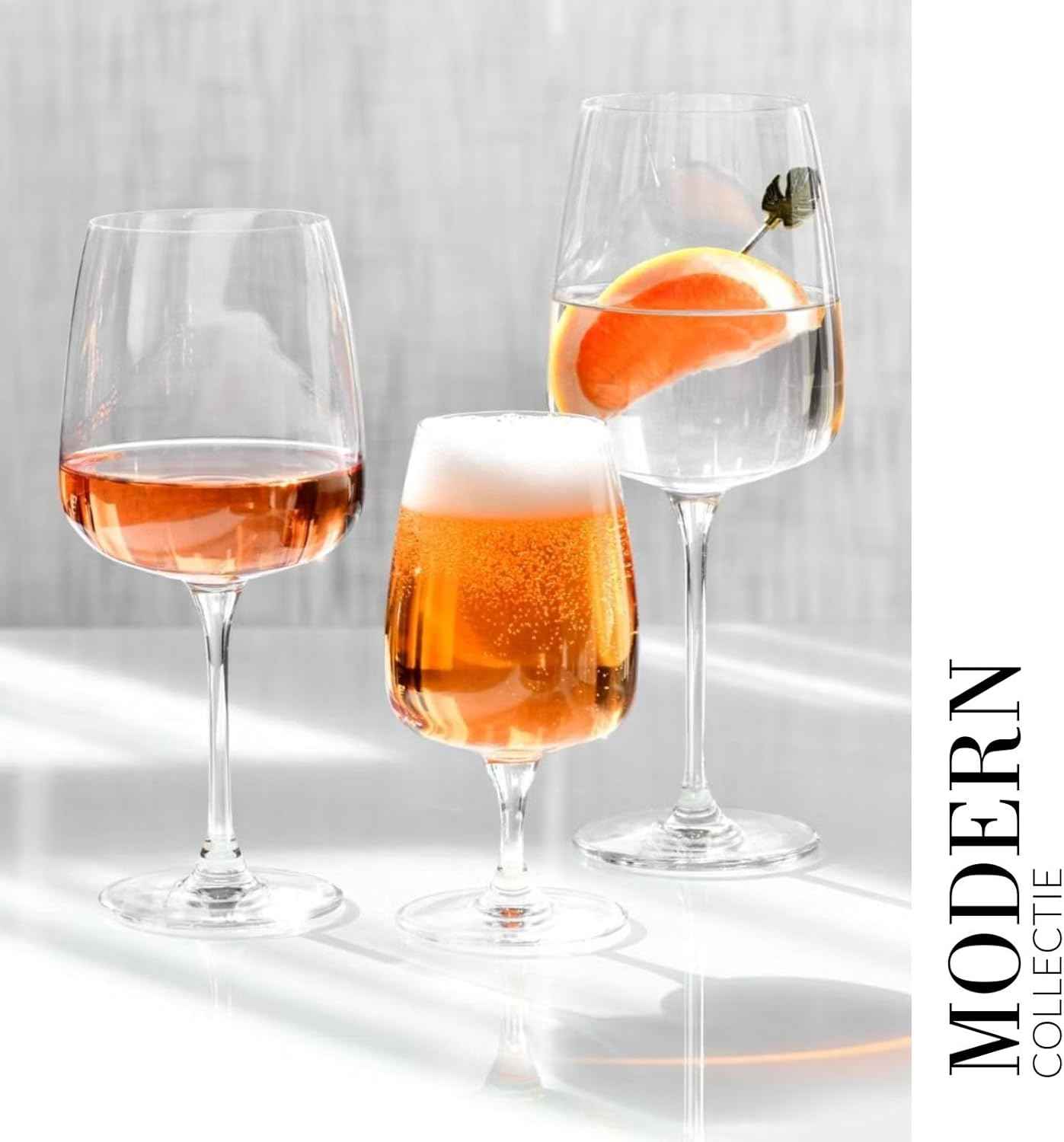 Krosno Red Wine Glasses Set of 4 600 ml Modern Collection Drinking Glasses Wedding Gift Perfect for Home, Restaurant and Kitchen, Dishwasher Safe