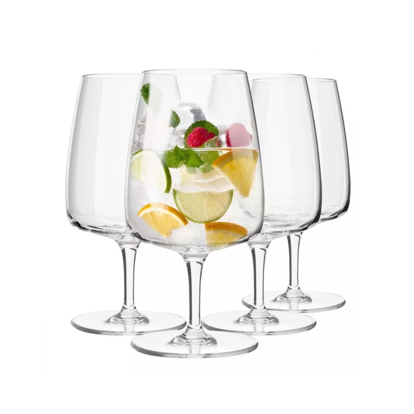 Krosno Red Wine Glasses Set of 4 600 ml Modern Collection Drinking Glasses Wedding Gift Perfect for Home, Restaurant and Kitchen, Dishwasher Safe