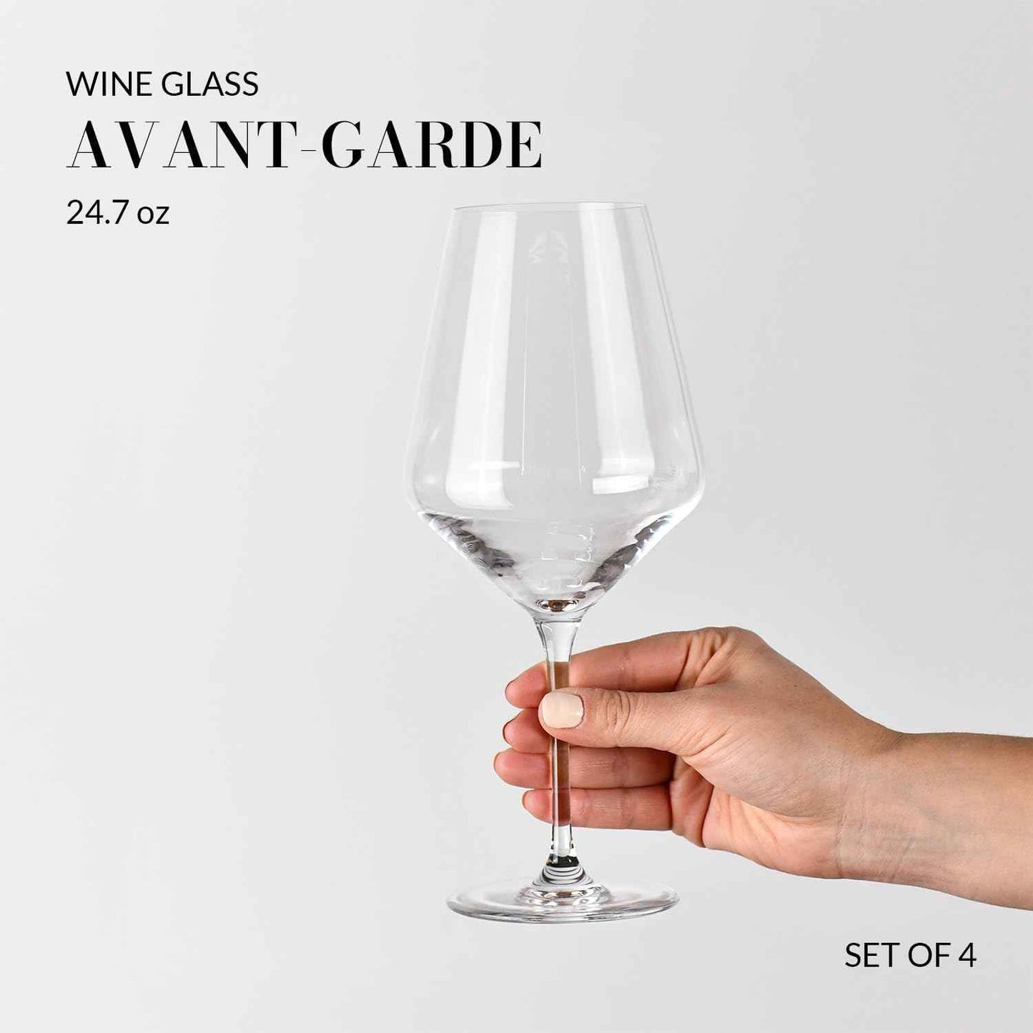 Krosno Crystal Red Wine Glasses, Set of 4, 650 ml, Avant-Garde Collection, Ideal for Home, Restaurant and Receptions, Dishwasher Safe