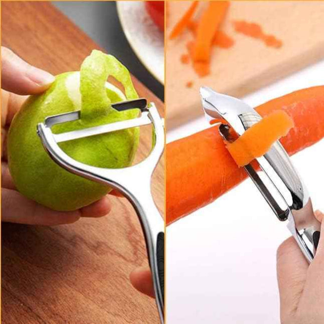 2 Piece Manual Stainless Steel Double-Edged Peeler - The Silver Spoon