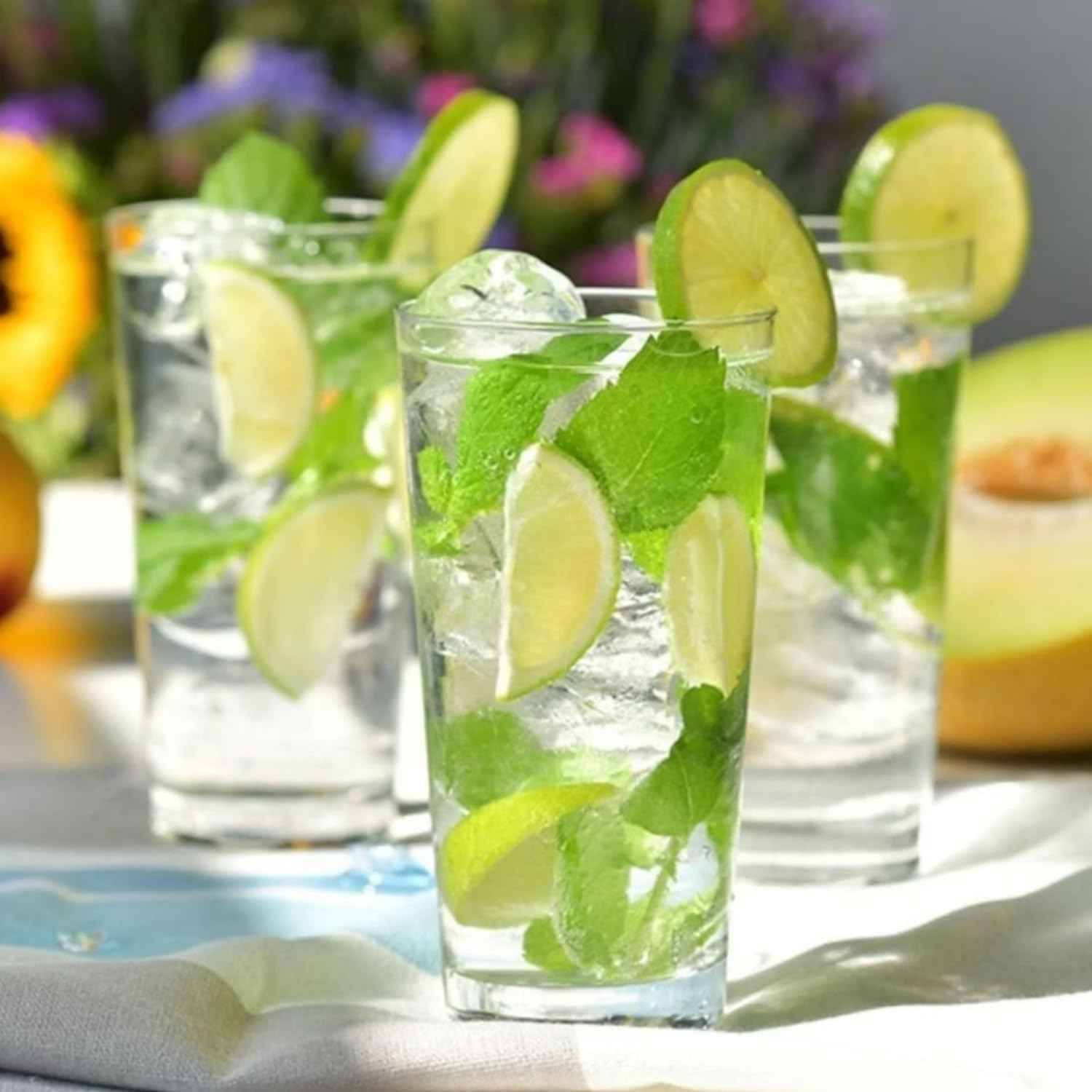 KROSNO Water Juice Drinking Glasses | Set of 6 | 380ml | Pure Collection | Crystal Glass | Perfect for Home, Restaurants and Parties | Dishwasher Safe