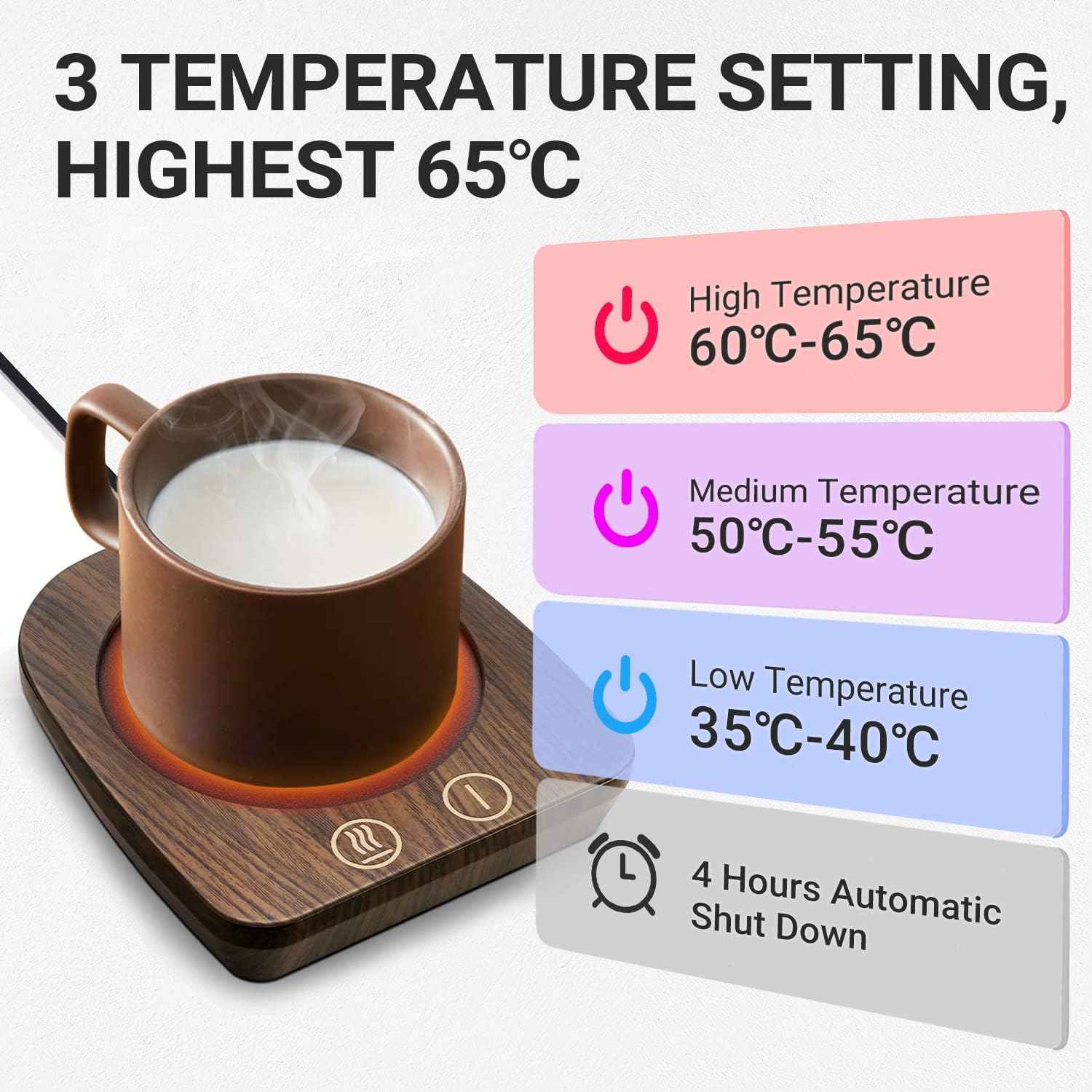 Mug Warmer with Automatic Shut Off and 3 Temperature Settings - The Silver Spoon