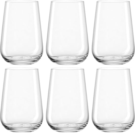 LEONARDO HOME 066312 Paladino Drinking Glasses, Set of 6, Dishwasher-Safe Glass Water Cups, Juice Glasses, 370 ml