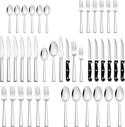 36-Piece Stainless Steel Cutlery Set for 6 People - Elegant Dining - The Silver Spoon