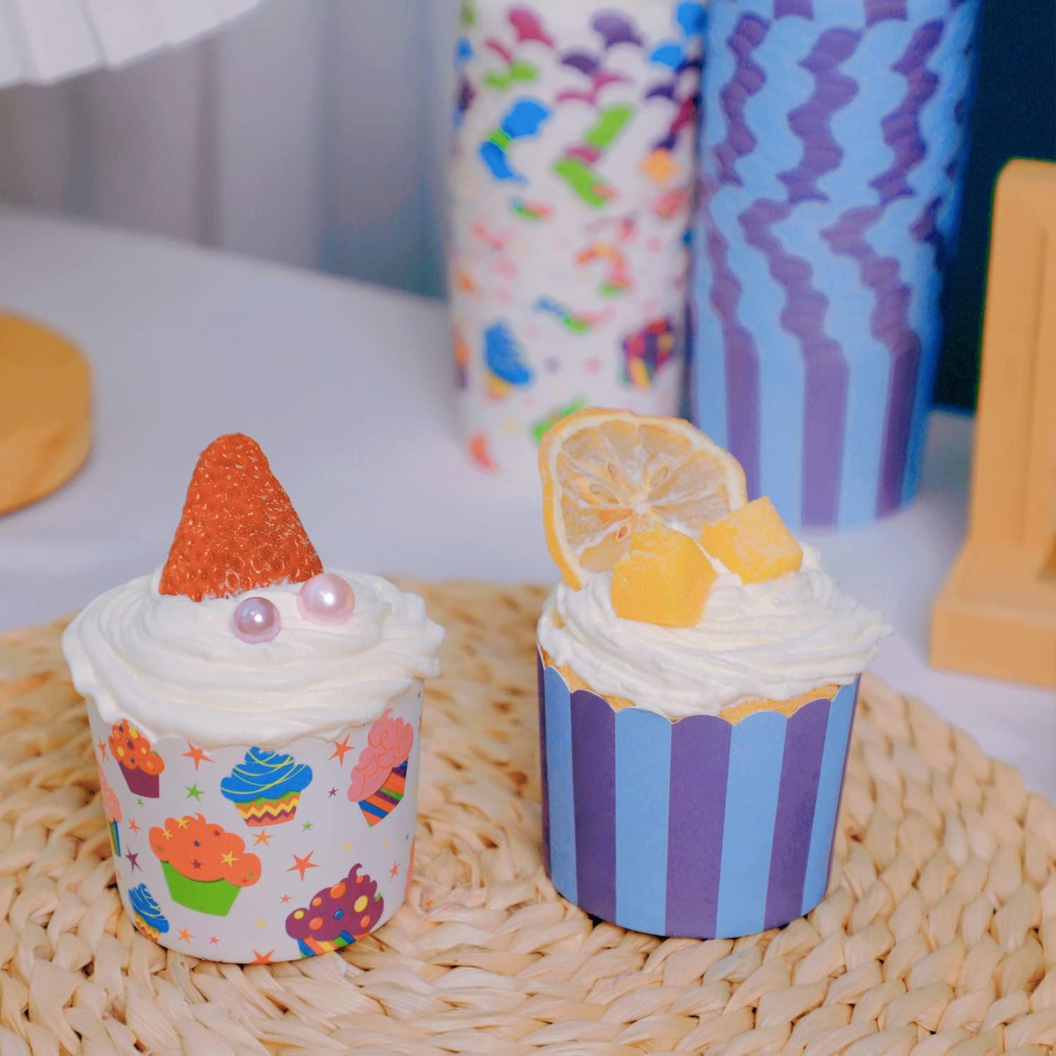 100pcs Mixed Colorful Paper Cake Liners for Cupcakes and Muffins - The Silver Spoon