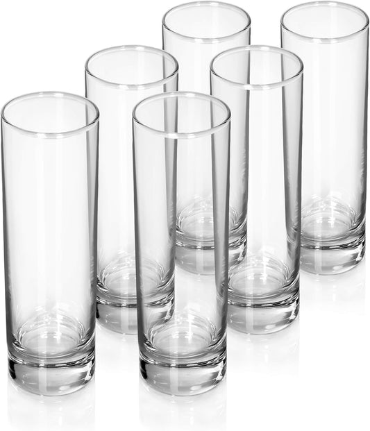 Sixby Set of 6 Drinking Glasses, Long Drink Glasses, Water Glasses, Ouzo, Raki Glasses, 220 ml, Classic, Dishwasher Safe