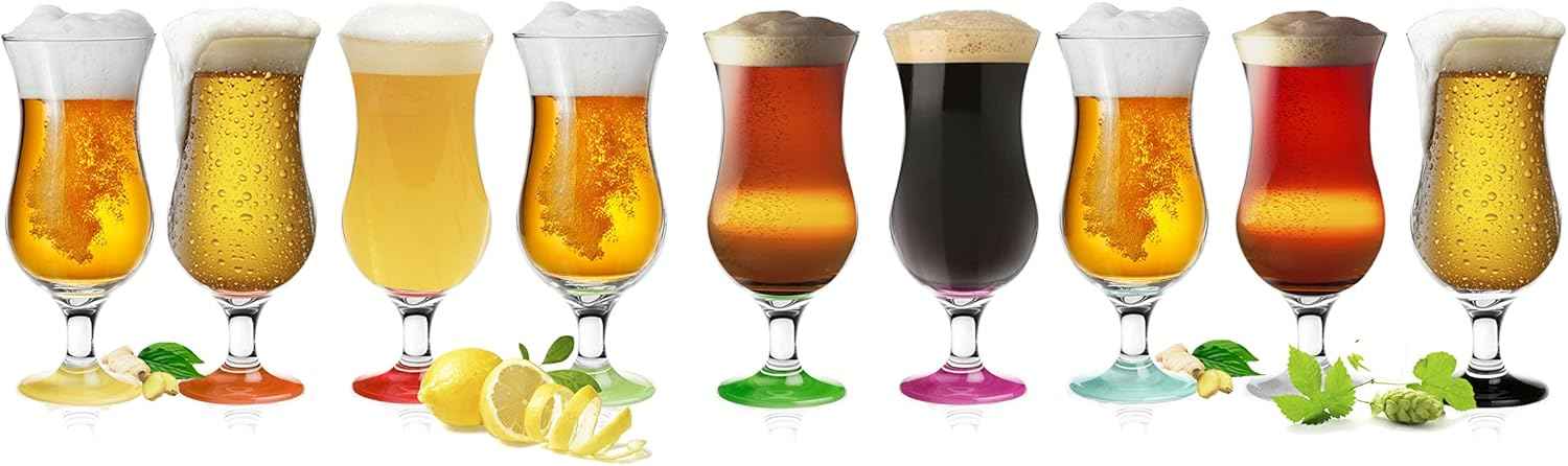 Sendez Hurricane Cocktail Glasses, Pack of 6, 480 ml, Cocktail Glass, Long Drink Glasses, Ice Glasses