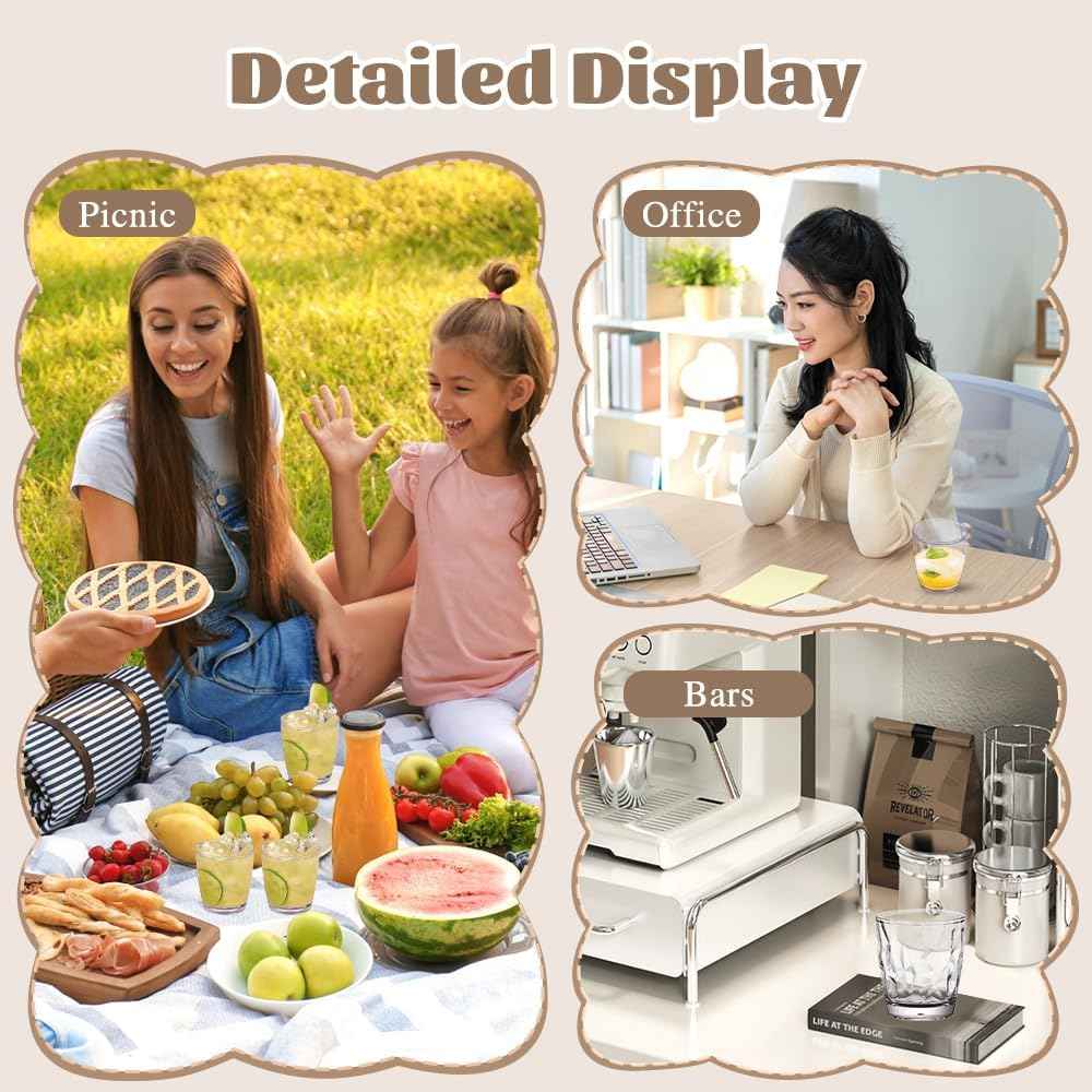 DIBALIYI Pack of 6 Clear Plastic Water Glasses, 310ml, Reusable Premium Acrylic Drinking Glasses, Shatterproof Crystal Glasses for Children and Adults, Stackable Juice Glasses for Home and Camping