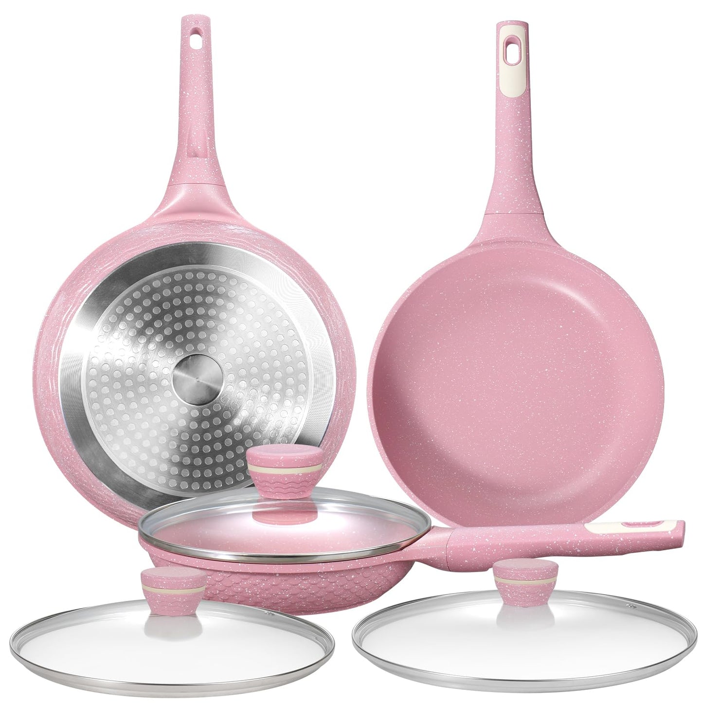 Non-Stick Frying Pan 20 cm with Lid  for Gas and Induction Cookers - The Silver Spoon
