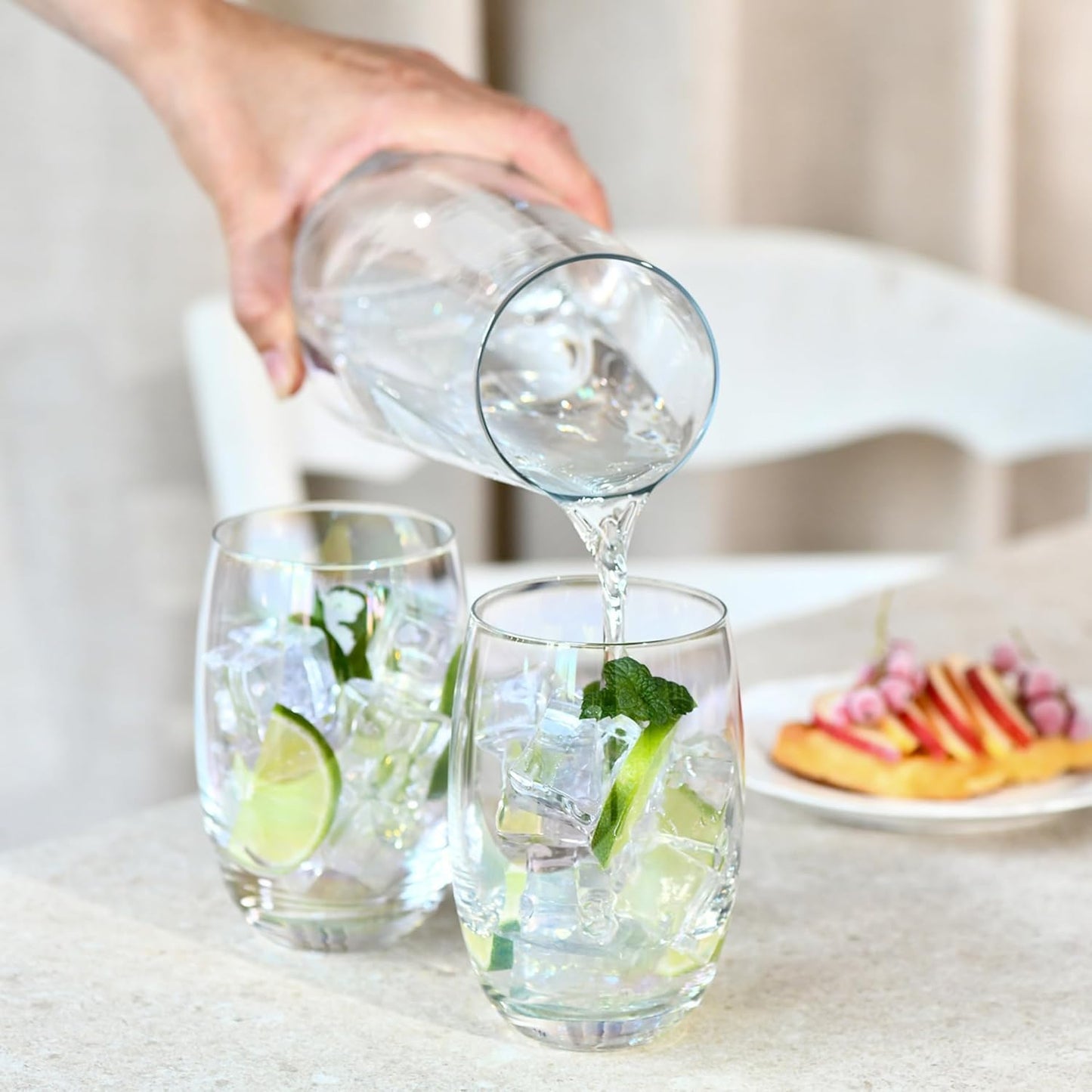 Krosno Rainbow Glasses for Drinks, 360 ml, Set of 6, High Quality Colored Glass, Modern and Stylish Design, Ideal for Water, Juices and Cocktails, Made in Europe