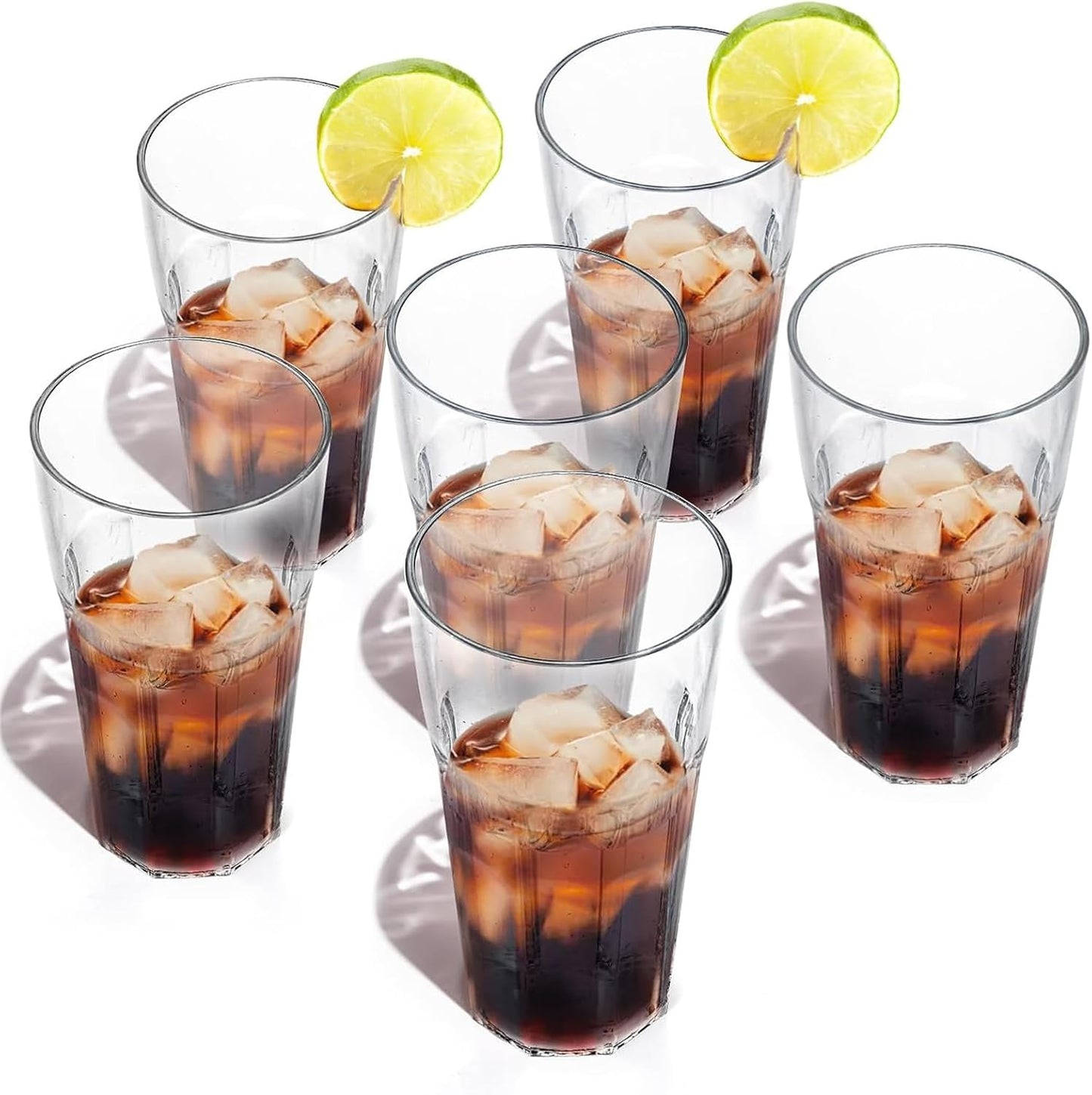 500 ml drinking glass, set of 6, transparent drinking glasses for daily use, sturdy high pint glasses for highball drinking