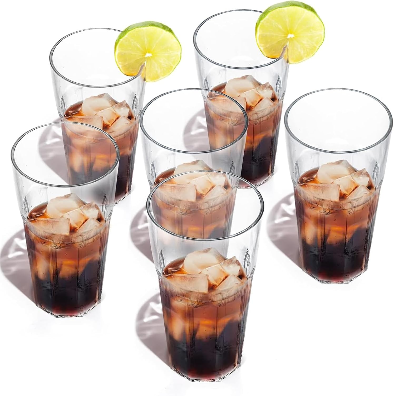 500 ml drinking glass, set of 6, transparent drinking glasses for daily use, sturdy high pint glasses for highball drinking