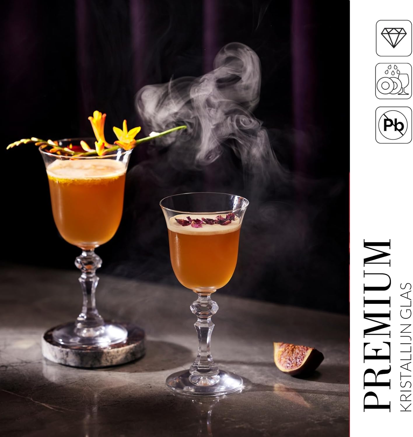 Krosno Vodka Shots Krista Collection Drinking Glasses, Set of 6, 50 ml, Cocktail Glasses, Liqueur Glass, Brandy Whisky Gin, Home Bar, Events and Kitchen, Dishwasher Safe Crystal Gift Set