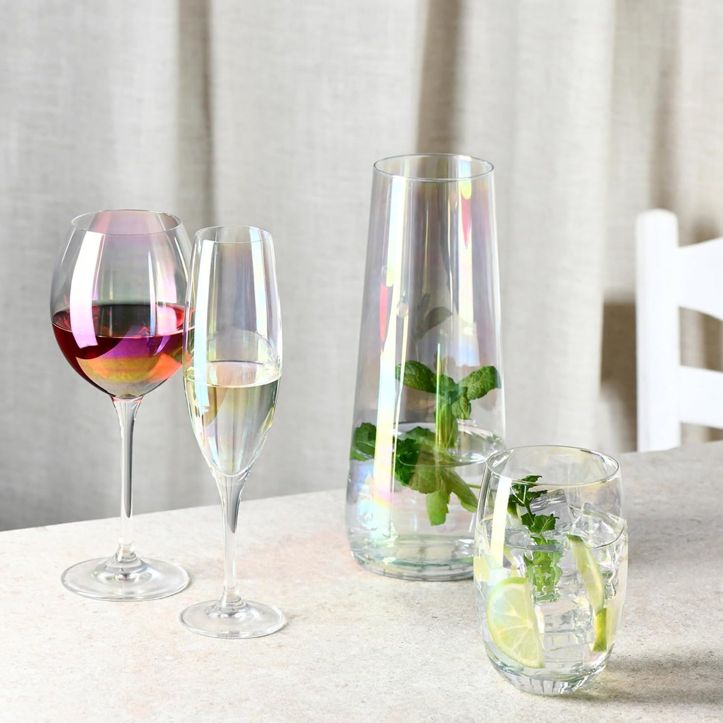 Krosno Rainbow Glasses for Drinks, 360 ml, Set of 6, High Quality Colored Glass, Modern and Stylish Design, Ideal for Water, Juices and Cocktails, Made in Europe