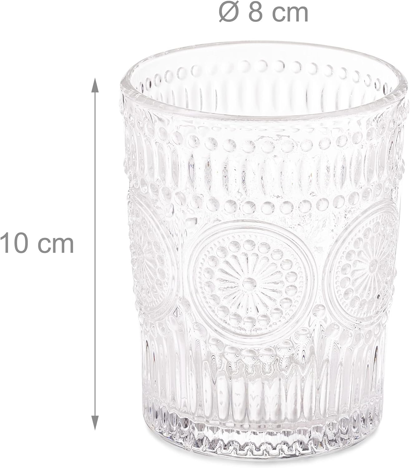 Boho Style Drinking Glasses Set of 4, 300 ml - The Silver Spoon