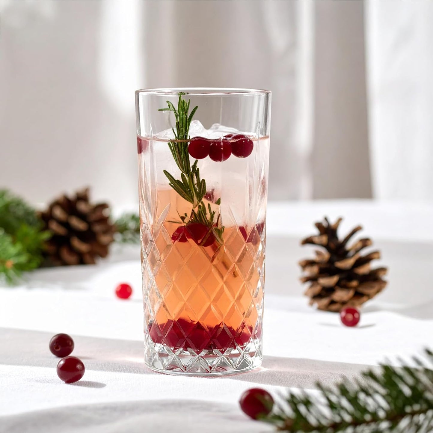 Glasmark KROSNO, 300 ml, Set of 6, Long Drink Glasses, Drinking Glasses, Highball Glasses, Water Glasses, Cocktail Glasses, Ideal for Home, Restaurant and Parties, Classic Shape