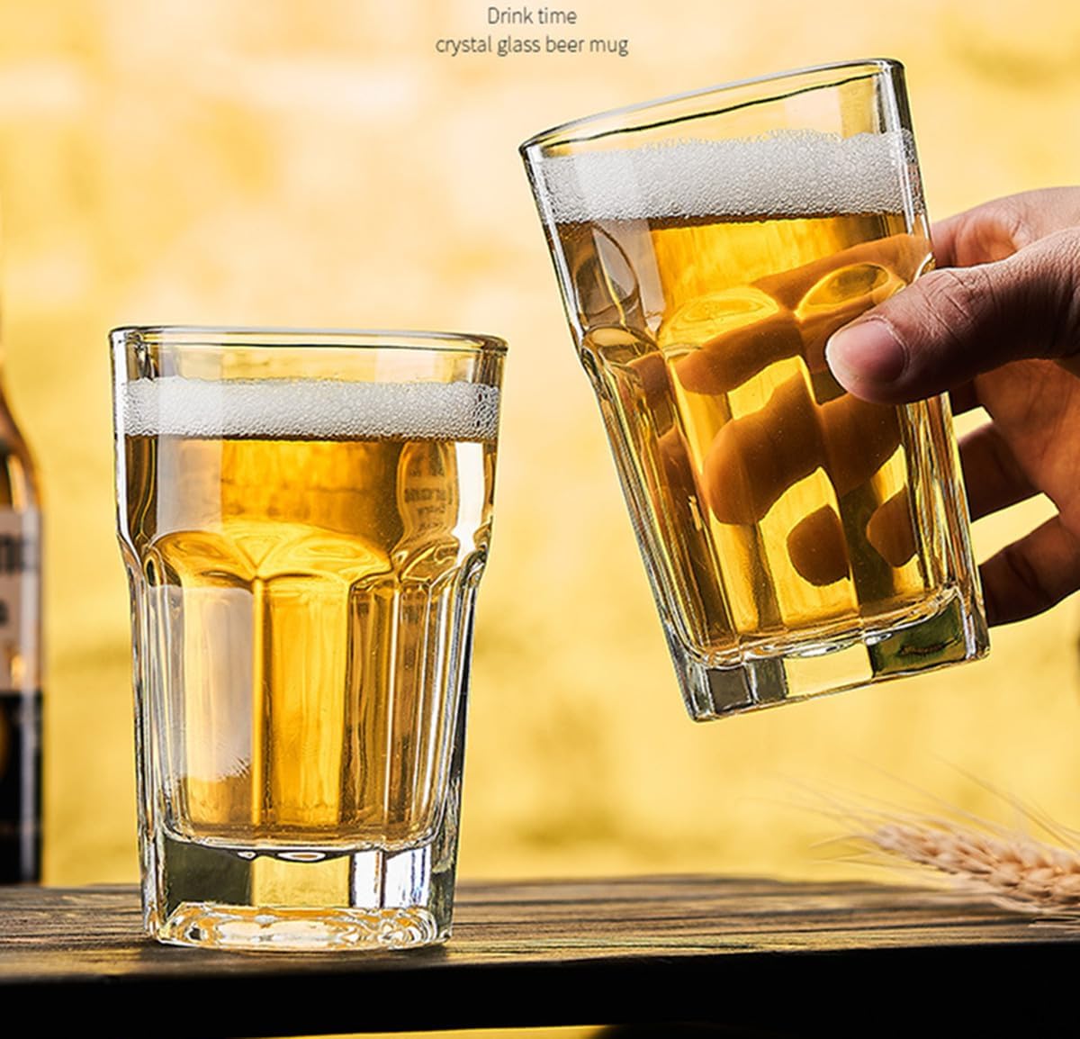 500 ml drinking glass, set of 6, transparent drinking glasses for daily use, sturdy high pint glasses for highball drinking