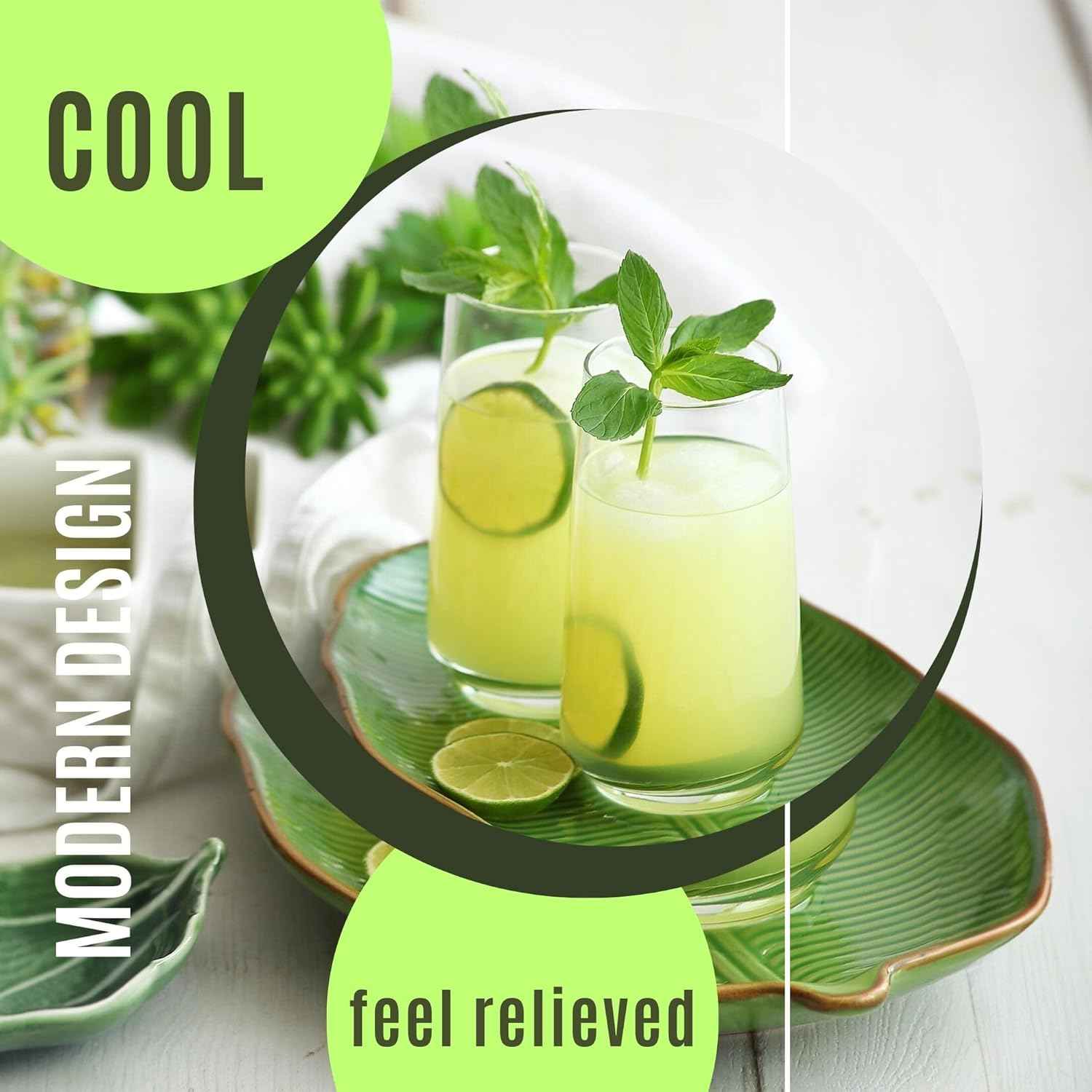NORDIC SCHILLER Long Drink Glasses, Cocktail Glasses, Set of 6, 480 ml, 100 Pieces, Mojito Free, Water Glasses, Dishwasher Safe, Drinking Glasses, Large Long Drink Glass, Highball Glasses, Coktail