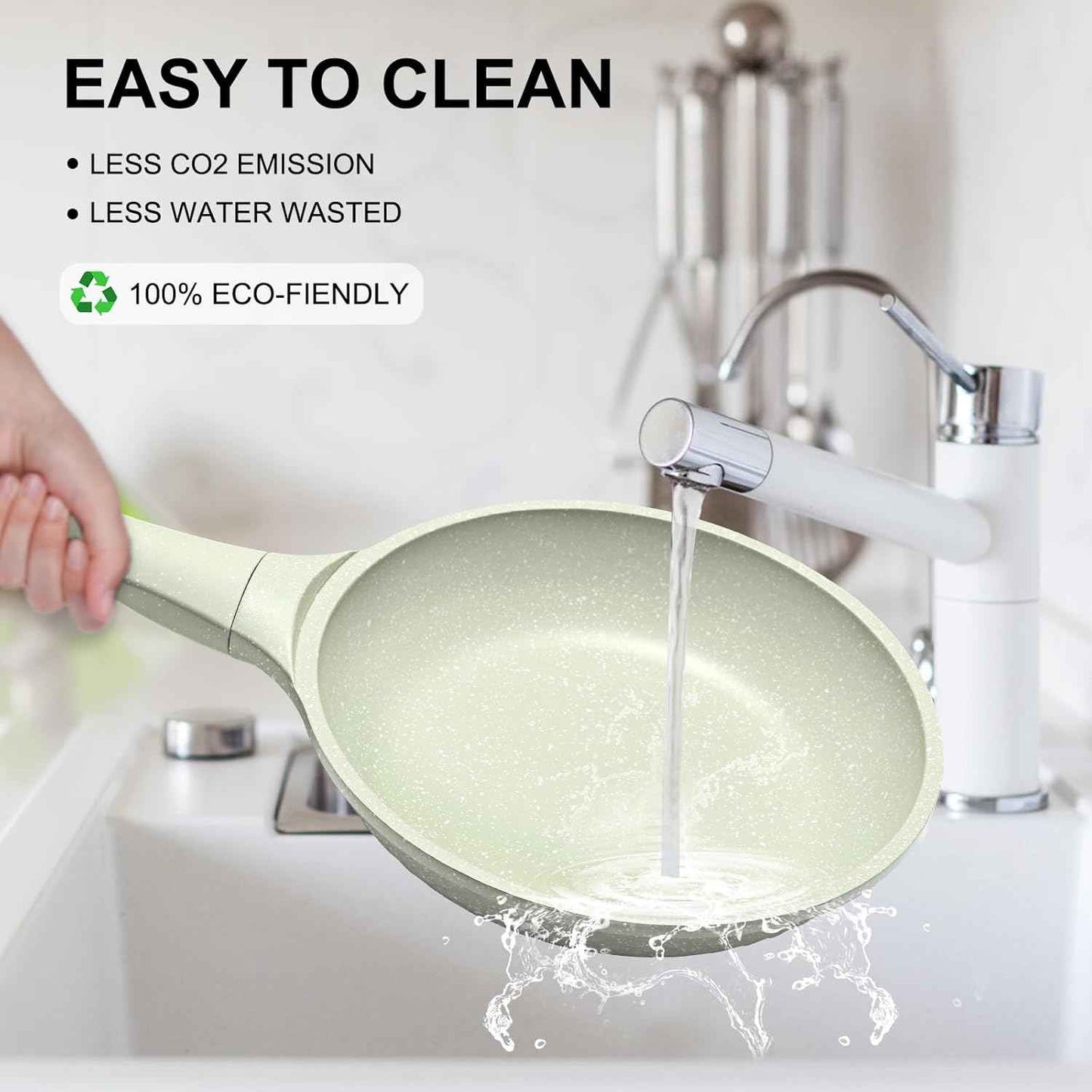 Non-Stick Frying Pan 20 cm with Lid  for Gas and Induction Cookers - The Silver Spoon