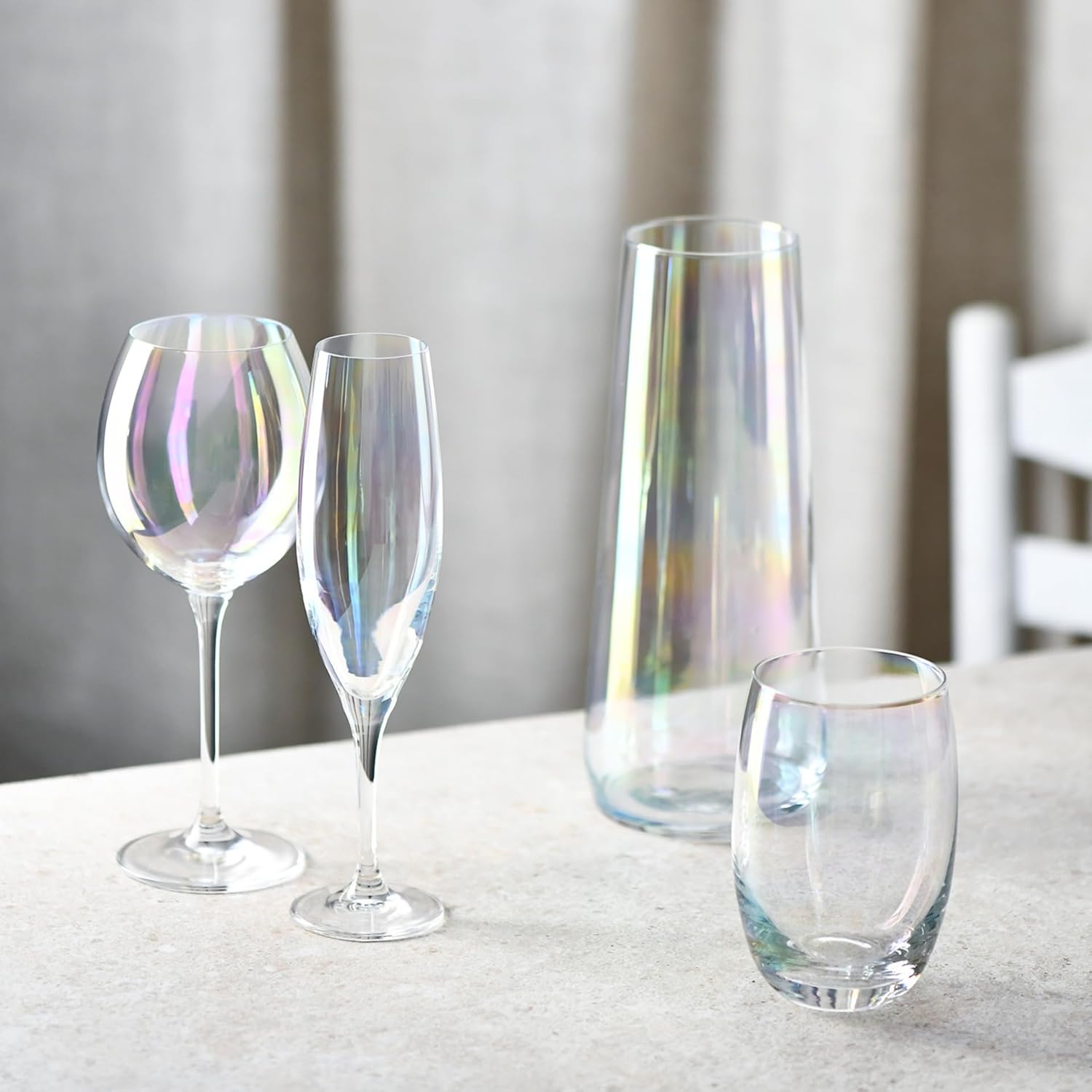 Krosno Rainbow Glasses for Drinks, 360 ml, Set of 6, High Quality Colored Glass, Modern and Stylish Design, Ideal for Water, Juices and Cocktails, Made in Europe