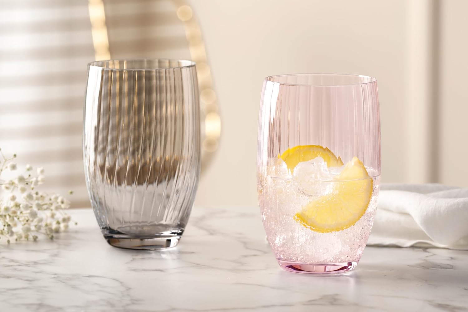 Drinking glass POESIA 460 ml grey, 6, 022383