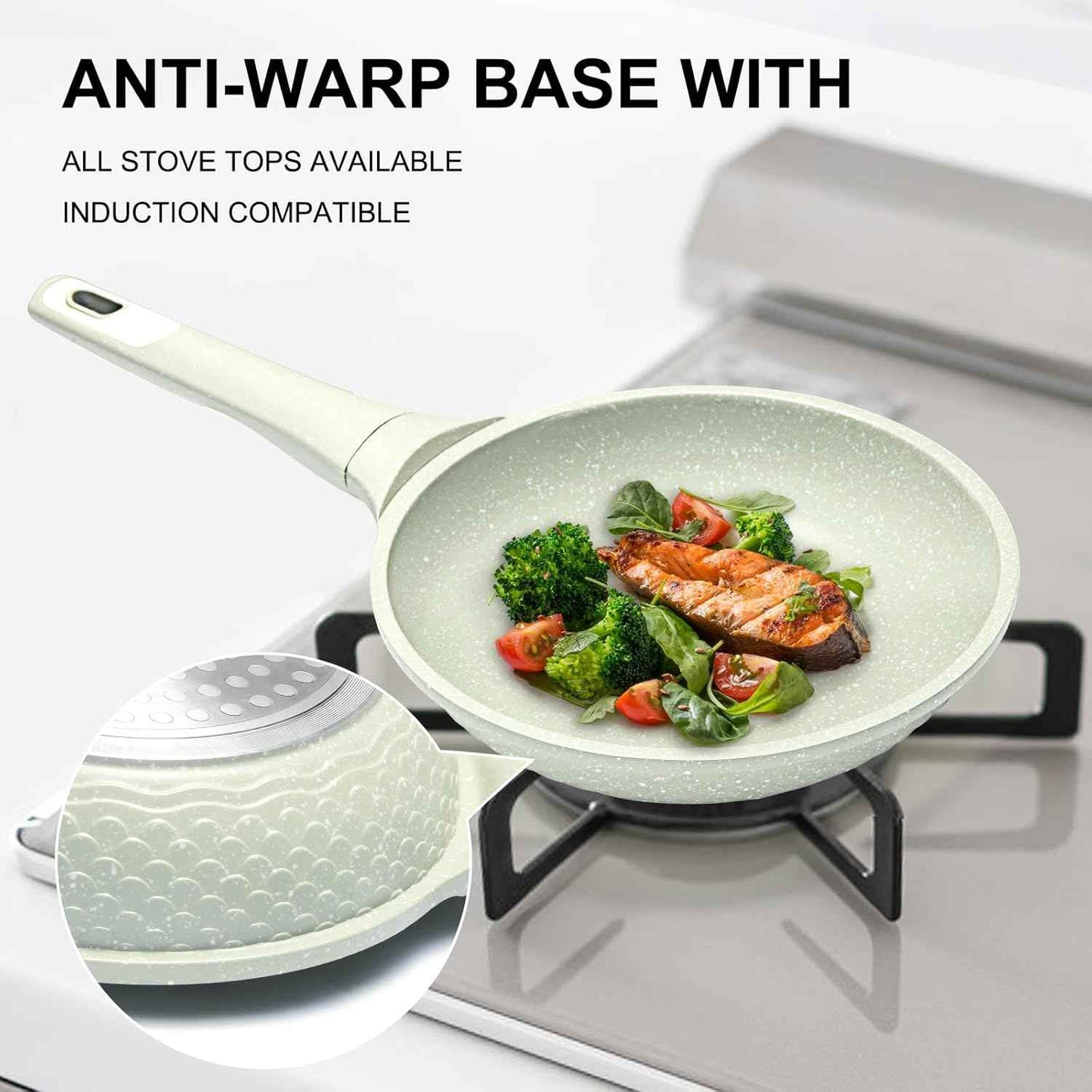 Non-Stick Frying Pan 20 cm with Lid  for Gas and Induction Cookers - The Silver Spoon