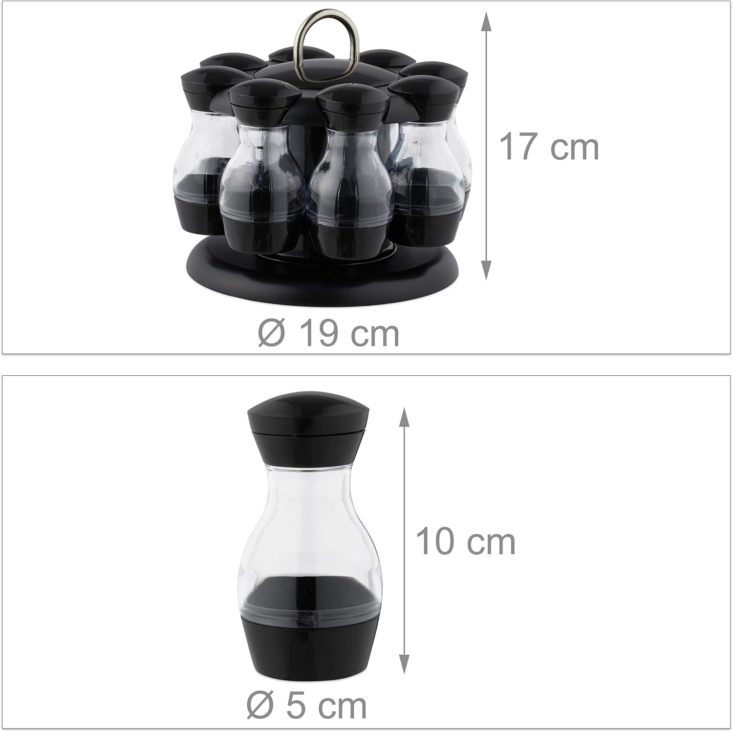 Spice Carousel with Jars - 8 Rotatable Spice Jars - The Silver Spoon