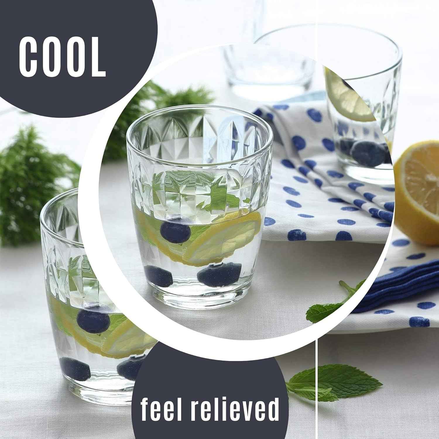 LAV Water Glasses, Set of 6, 415 ml, 100% Lead-free, Drinking Glass, Water Glass, Dishwasher Safe, Juice Glasses, Drinking Glasses