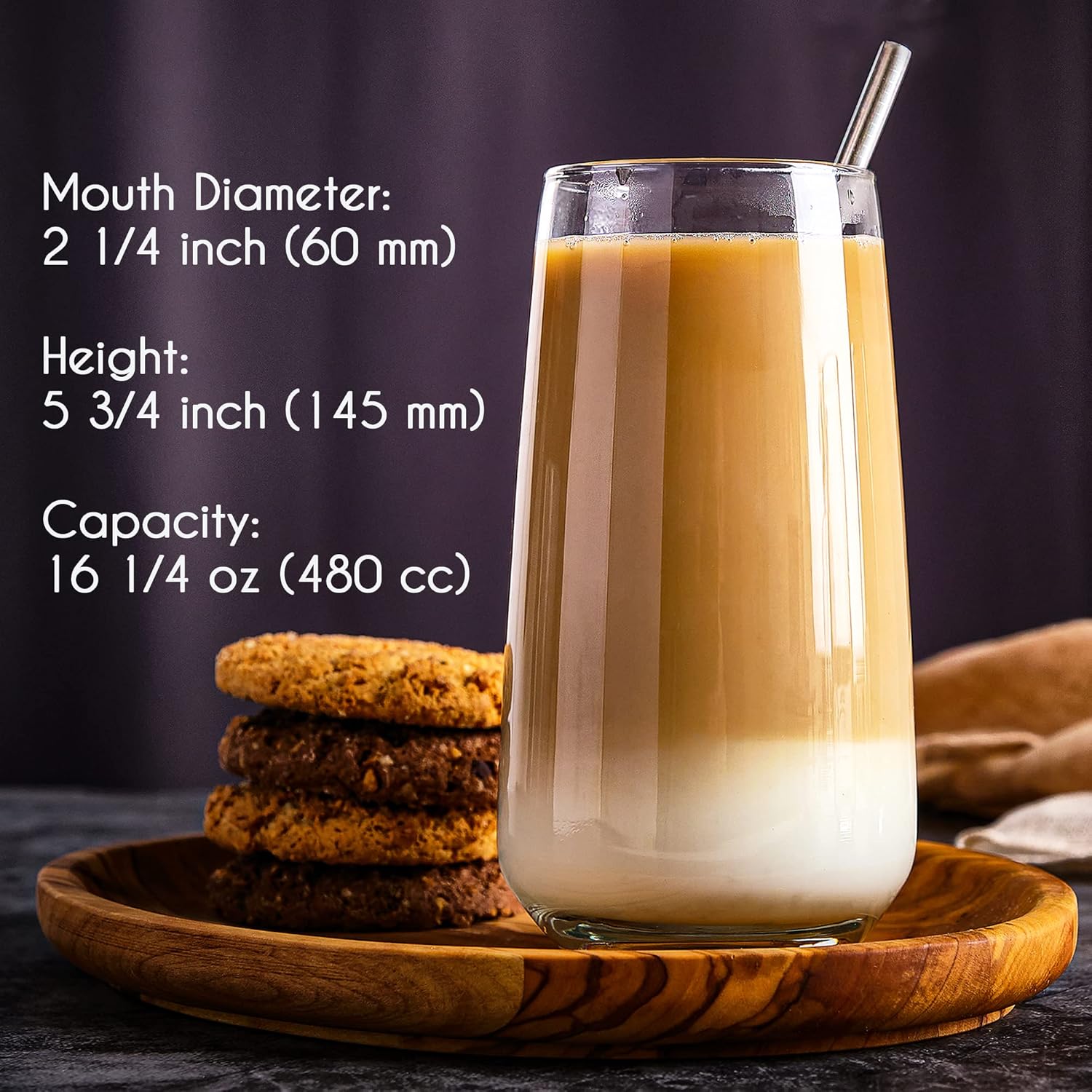 CRYSTALIA Premium Drinking Glasses, Set of 6, High Drinking Glasses, 480ml, 100% Lead-free Juice Glasses, Beer Glasses, Water Glasses, Highball Glasses, Cocktail Glasses, Milkshake Glasses, Milk, Iced