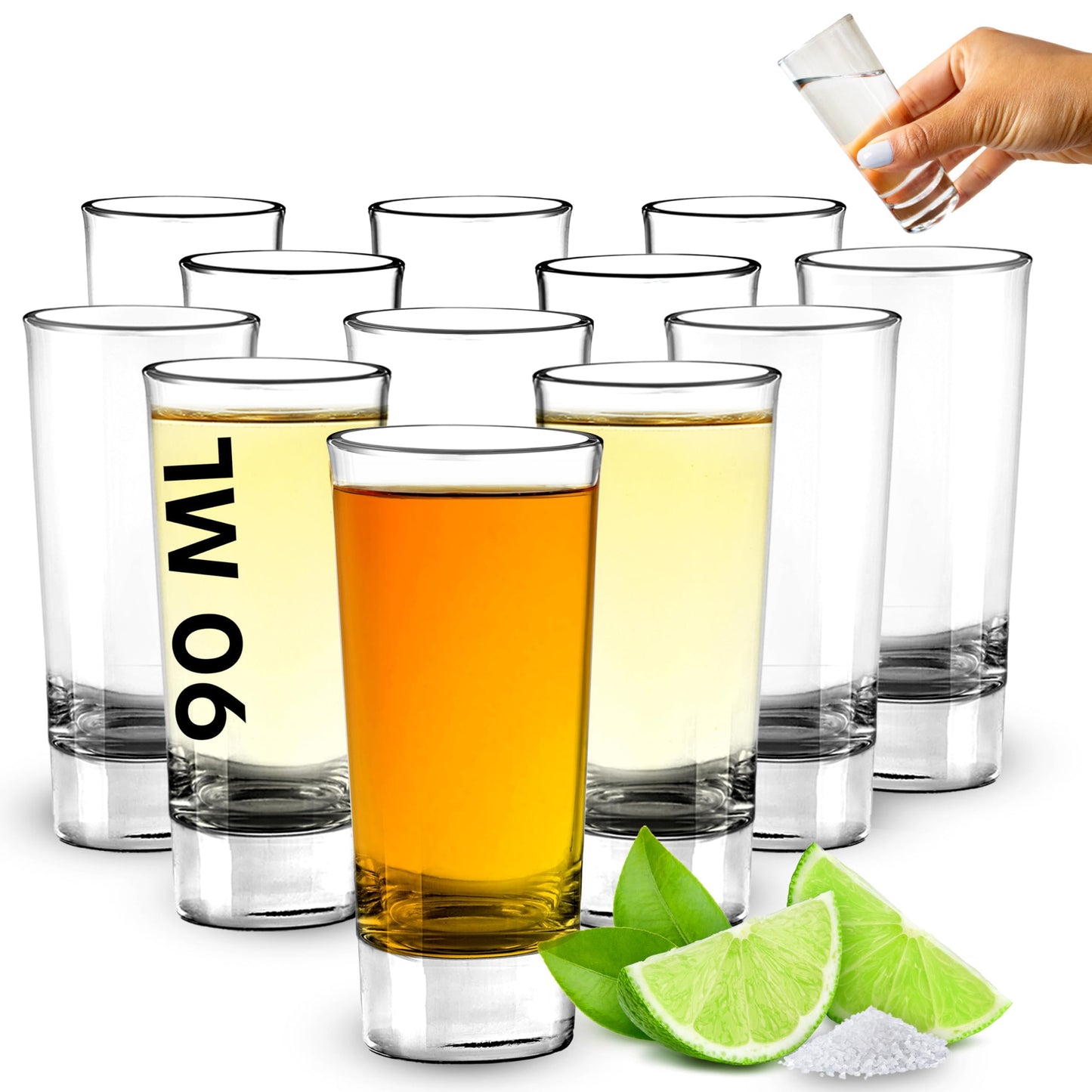 volila Colored Shot Glasses - Set of 6 Shot Glasses with Heavy Bottom of 50ml - Small Shot Glasses for Hunter Bomb Shots, Jello Shots, Tequila Shot Glasses and Bar Glassware Drinking Shots