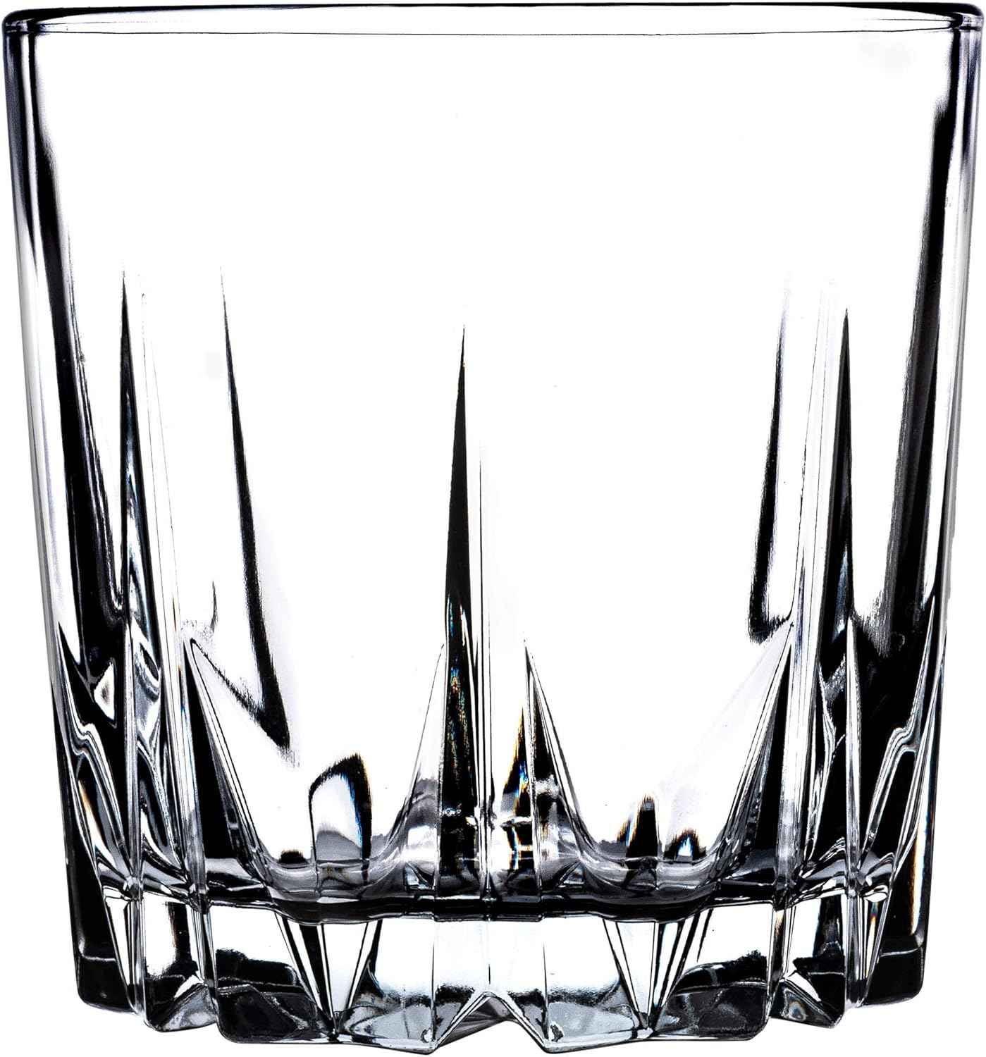 KADAX Premium Glass Drinking Glasses, Set of 6 Water Glasses, Thick-walled Juice Glasses, Ribbed Glasses for Water, Drink, Juice, Party, Cocktail Glasses, Drink Glasses (Low, 300 ml)