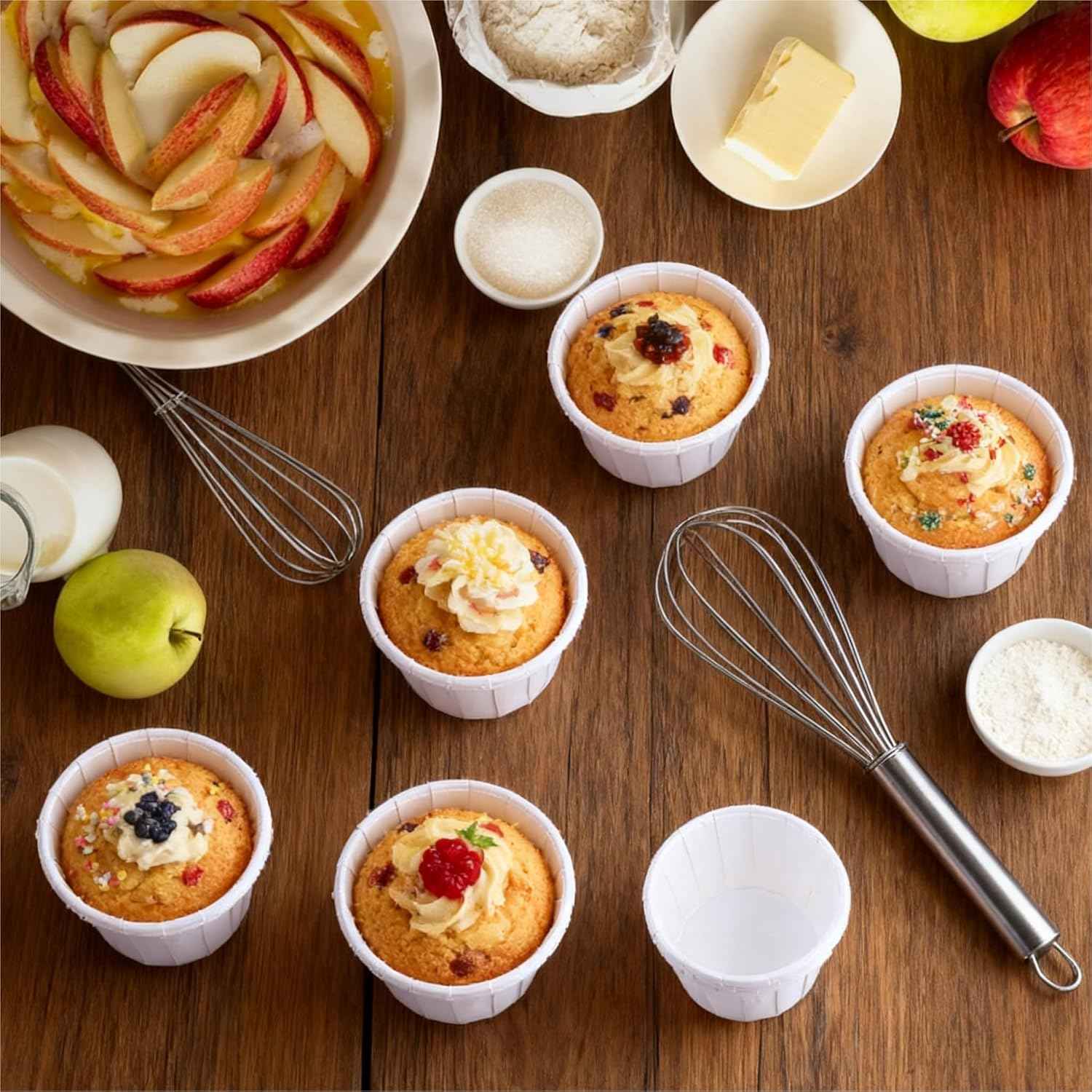 100pcs Cupcake Liners - Baking Cups for Birthday Party and Wedding - The Silver Spoon