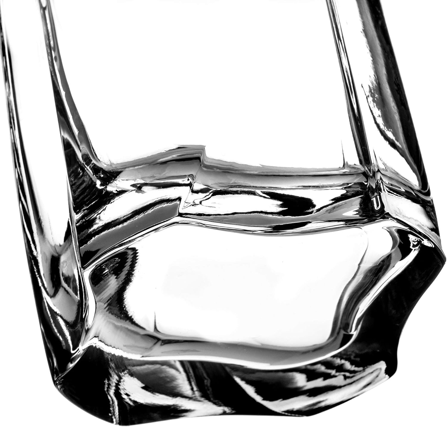 KADAX Premium Glass Drinking Glasses, Set of 6 Water Glasses, Thick-walled Juice Glasses, Ribbed Glasses for Water, Drinks, Juice, Party, Cocktail Glasses, Drink Glasses (High, 380 ml)
